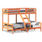 vidaXL Bunk Bed without Mattress 80x200/140x200 cm Wax Brown Solid Wood