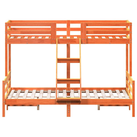 vidaXL Bunk Bed without Mattress 80x200/140x200 cm Wax Brown Solid Wood