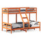 vidaXL Bunk Bed without Mattress 90x200/120x200 cm Wax Brown Solid Wood
