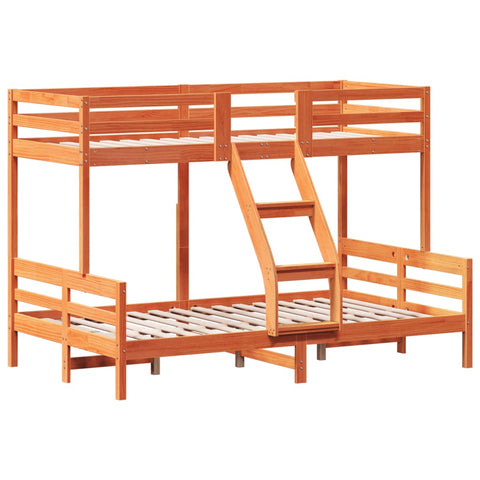 vidaXL Bunk Bed without Mattress 90x200/120x200 cm Wax Brown Solid Wood