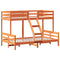 vidaXL Bunk Bed without Mattress 90x200/120x200 cm Wax Brown Solid Wood