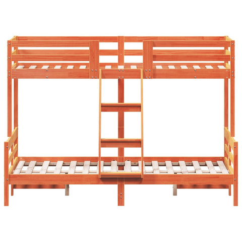 vidaXL Bunk Bed without Mattress 90x200/120x200 cm Wax Brown Solid Wood