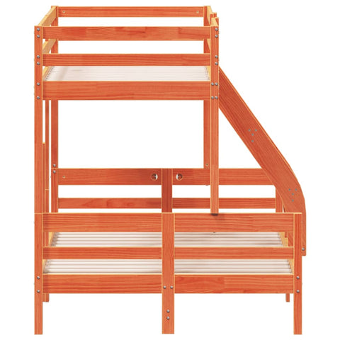 vidaXL Bunk Bed without Mattress 90x200/120x200 cm Wax Brown Solid Wood