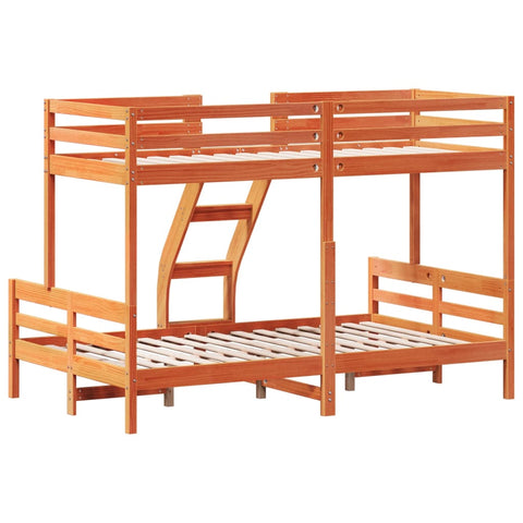 vidaXL Bunk Bed without Mattress 90x200/120x200 cm Wax Brown Solid Wood