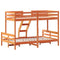 vidaXL Bunk Bed without Mattress 90x200/120x200 cm Wax Brown Solid Wood