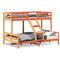 vidaXL Bunk Bed without Mattress 90x200/140x200 cm Wax Brown Solid Wood