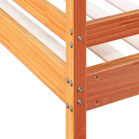 vidaXL Bunk Bed without Mattress 90x200/140x200 cm Wax Brown Solid Wood