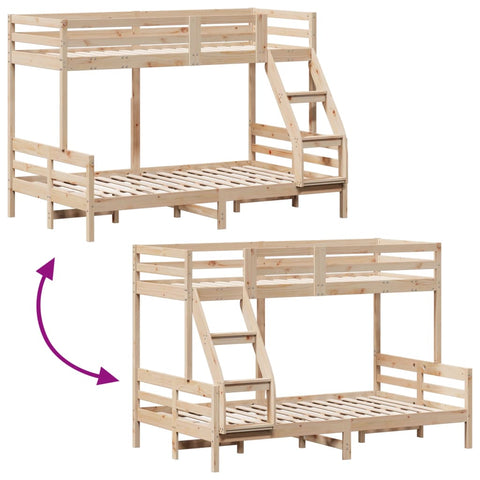 vidaXL Bunk Bed without Mattress 80x200/120x200 cm Solid Wood