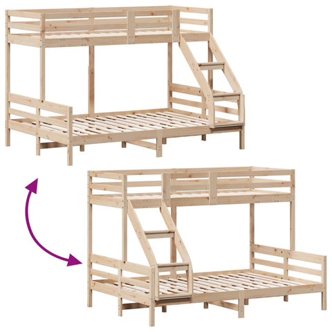 vidaXL Bunk Bed without Mattress 90x200/140x200 cm Solid Wood