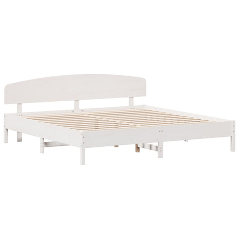 vidaXL Bed Frame without Mattress White 180x200 cm Super King Solid Wood Pine