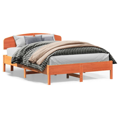 vidaXL Bed Frame without Mattress Wax Brown 140x200 cm Solid Wood Pine