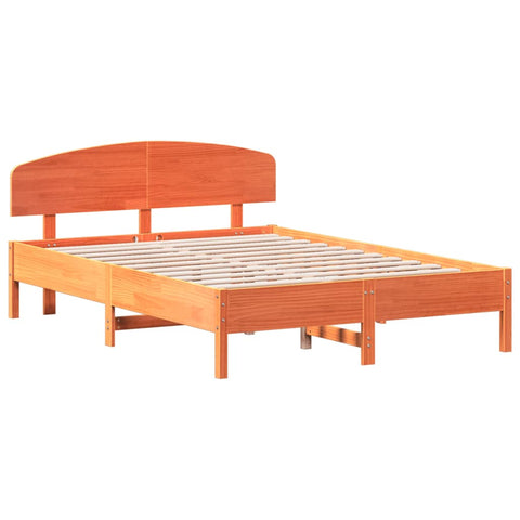 vidaXL Bed Frame without Mattress Wax Brown 140x200 cm Solid Wood Pine