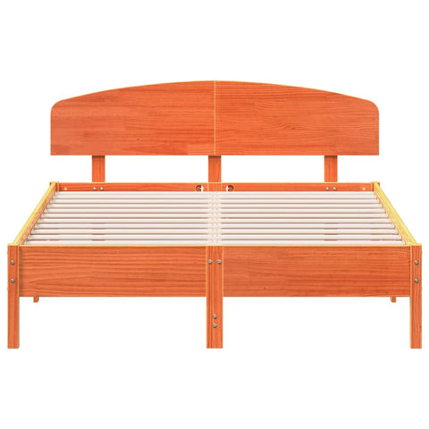 vidaXL Bed Frame without Mattress Wax Brown 140x200 cm Solid Wood Pine