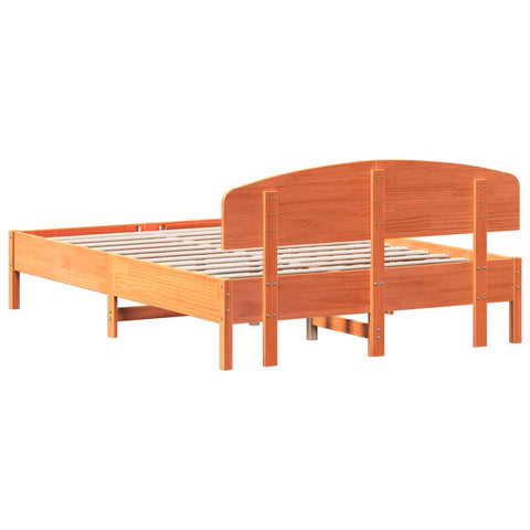 vidaXL Bed Frame without Mattress Wax Brown 140x200 cm Solid Wood Pine