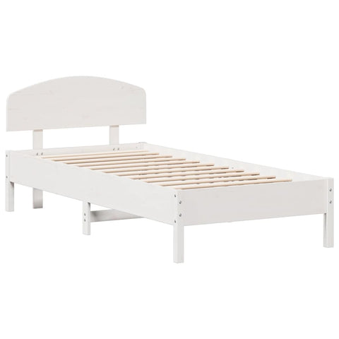 vidaXL Bed Frame without Mattress White 90x200 cm Solid Wood Pine