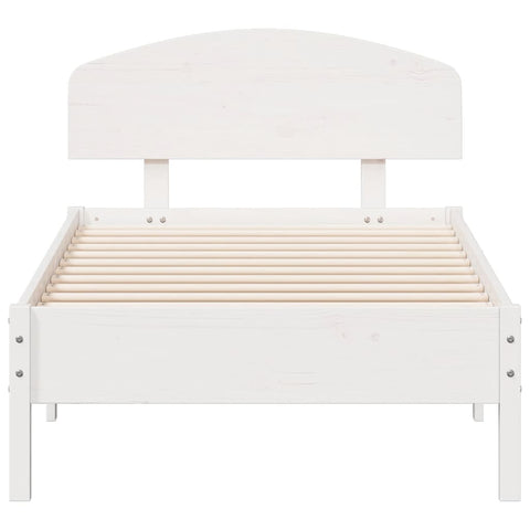 vidaXL Bed Frame without Mattress White 90x190 cm Single Solid Wood Pine