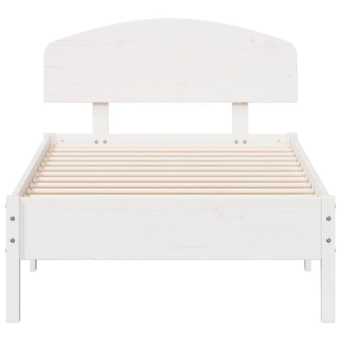 vidaXL Bed Frame without Mattress White 75x190 cm Small Single Solid Wood Pine