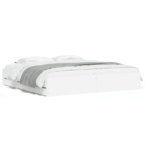 vidaXL Bed Frame with Drawers without Mattress White 200x200 cm
