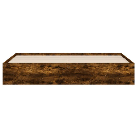 vidaXL Bed Frame with Drawers without Mattress Smoked Oak 200x200 cm