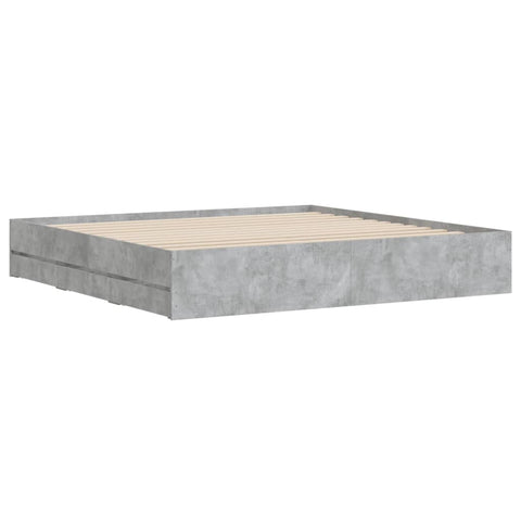 vidaXL Bed Frame with Drawers without Mattress Concrete Grey 180x200 cm Super King