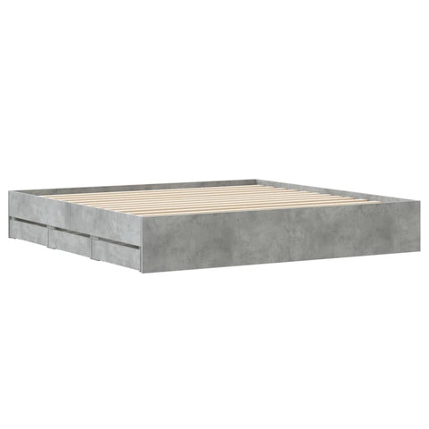 vidaXL Bed Frame with Drawers without Mattress Concrete Grey 180x200 cm Super King