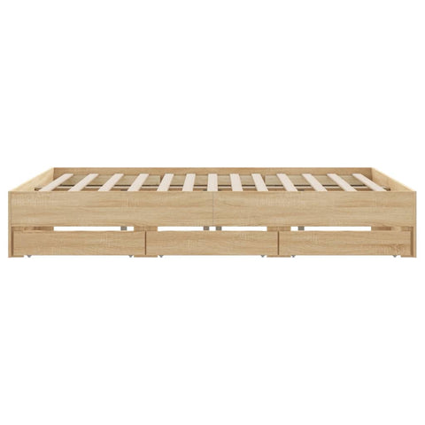 vidaXL Bed Frame with Drawers without Mattress Sonoma Oak 160x200 cm