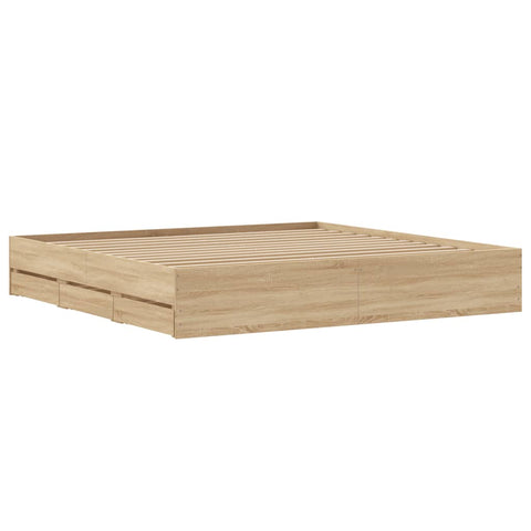 vidaXL Bed Frame with Drawers without Mattress Sonoma Oak 160x200 cm