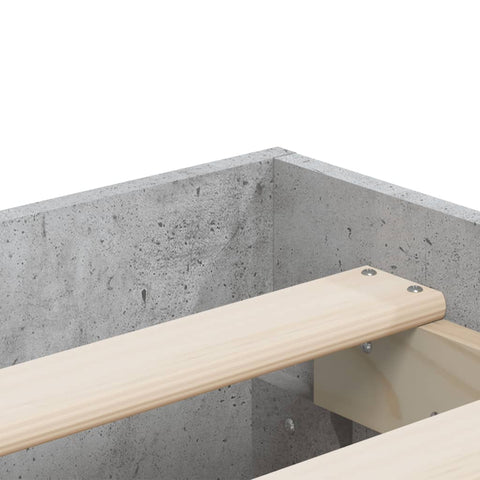 vidaXL Bed Frame with Drawers without Mattress Concrete Grey 160x200 cm