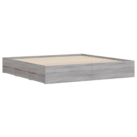 vidaXL Bed Frame with Drawers without Mattress Grey Sonoma 160x200 cm