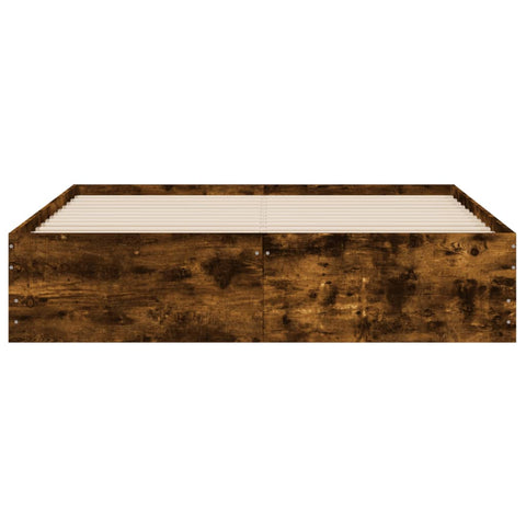 vidaXL Bed Frame with Drawers without Mattress Smoked Oak 150x200 cm King Size