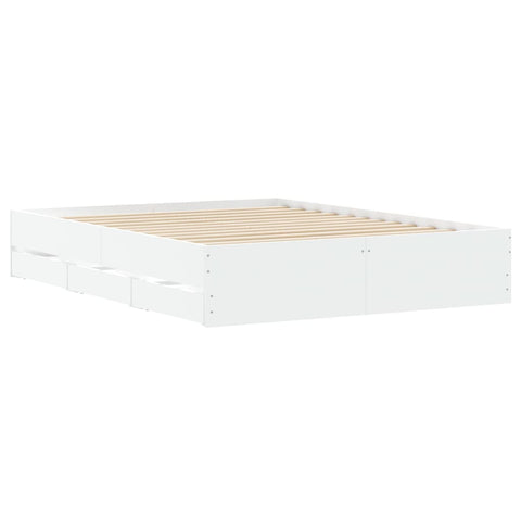 vidaXL Bed Frame with Drawers without Mattress White 140x200 cm