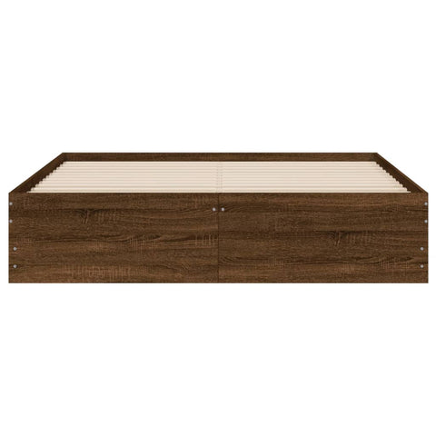 vidaXL Bed Frame with Drawers without Mattress Brown Oak 140x200 cm