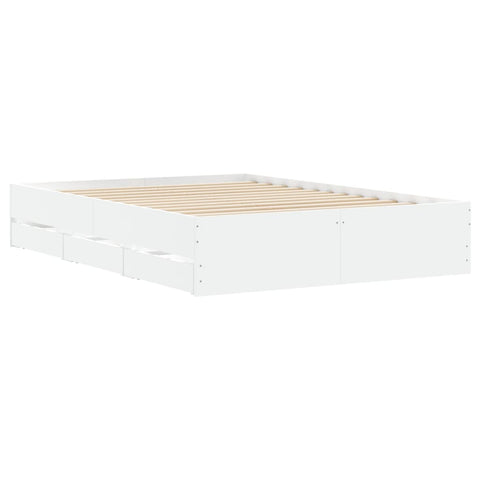 vidaXL Bed Frame with Drawers without Mattress White 120x200 cm