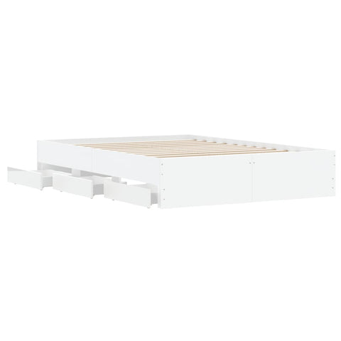 vidaXL Bed Frame with Drawers without Mattress White 120x200 cm