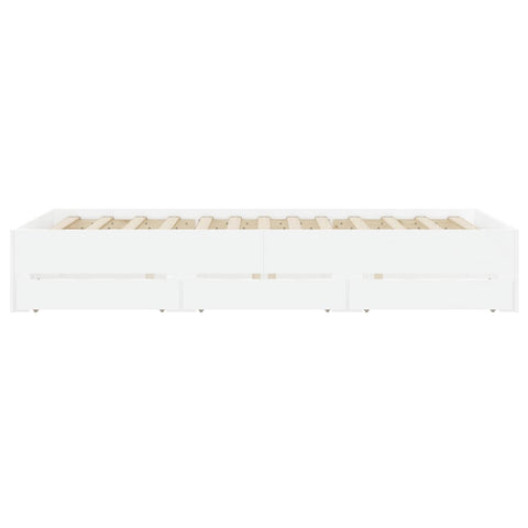 vidaXL Bed Frame with Drawers without Mattress White 120x200 cm