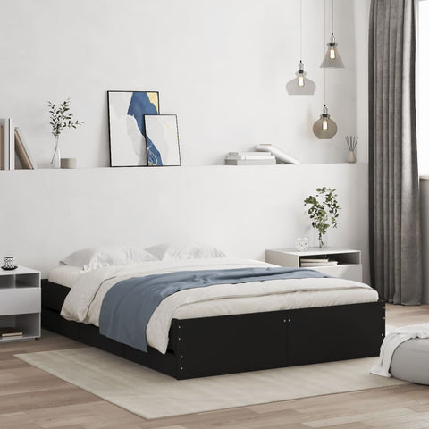 vidaXL Bed Frame with Drawers without Mattress Black 120x200 cm