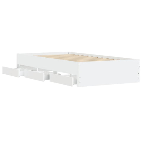vidaXL Bed Frame with Drawers without Mattress White 90x200 cm