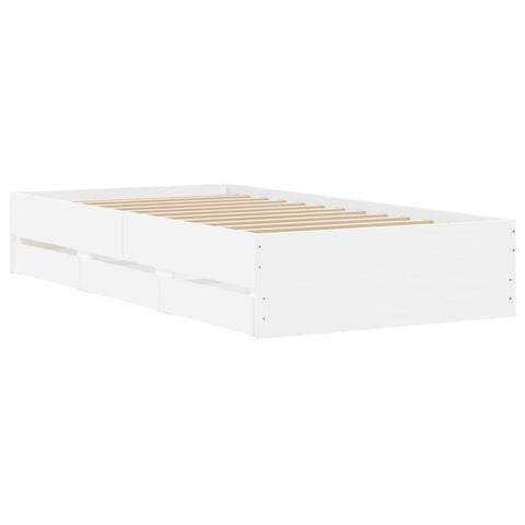 vidaXL Bed Frame with Drawers without Mattress White 90x200 cm