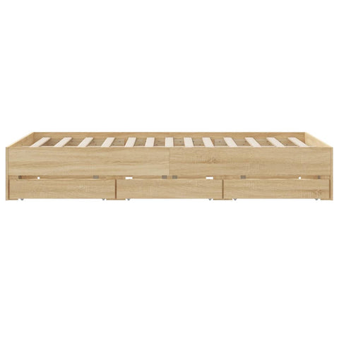 vidaXL Bed Frame with Drawers without Mattress Sonoma Oak 140x190 cm
