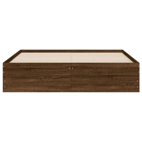 vidaXL Bed Frame with Drawers without Mattress Brown Oak 140x190 cm