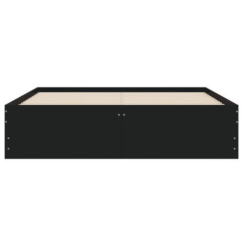 vidaXL Bed Frame with Drawers without Mattress Black 135x190 cm Double