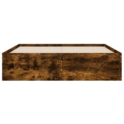 vidaXL Bed Frame with Drawers without Mattress Smoked Oak 135x190 cm Double