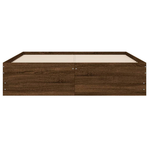 vidaXL Bed Frame with Drawers without Mattress Brown Oak 135x190 cm Double