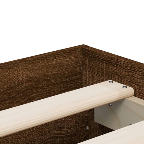 vidaXL Bed Frame with Drawers without Mattress Brown Oak 135x190 cm Double