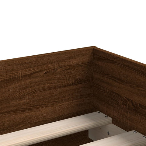 vidaXL Bed Frame with Drawers without Mattress Brown Oak 100x200 cm