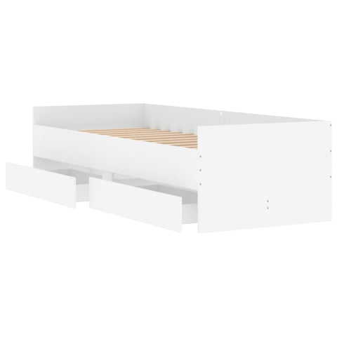 vidaXL Bed Frame with Drawers without Mattress White 90x200 cm