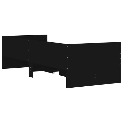 vidaXL Bed Frame with Drawers without Mattress Black 90x200 cm