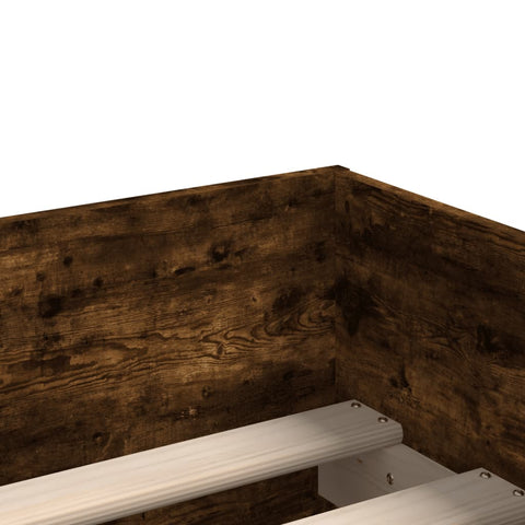 vidaXL Bed Frame with Drawers without Mattress Smoked Oak 90x200 cm