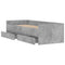 vidaXL Bed Frame with Drawers without Mattress Concrete Grey 90x190 cm Single