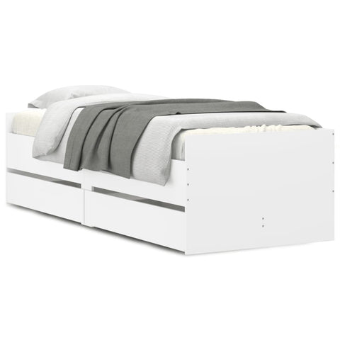 vidaXL Bed Frame without Mattress White 75x190 cm Small Single Small Single